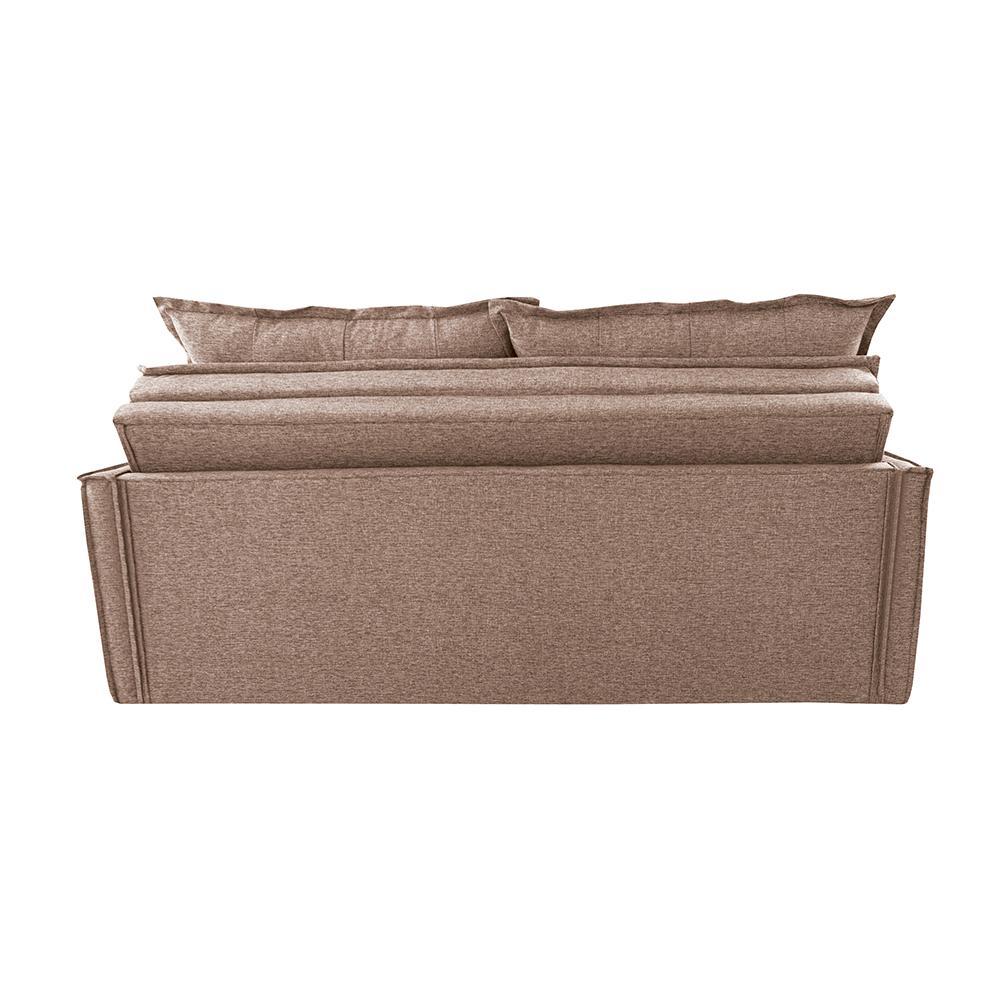 Sofá Sem Caixa Retrátil e Reclinável 1,65m Cama inBox Flat Linho Bege Escuro - 6