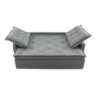 Sofá Sem Caixa Retrátil e Reclinável 1,65m Cama inBox Flat Linho Cinza Claro - 5