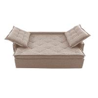 Sofá Sem Caixa Retrátil e Reclinável 1,65m Cama inBox Flat Linho Bege Claro - 5