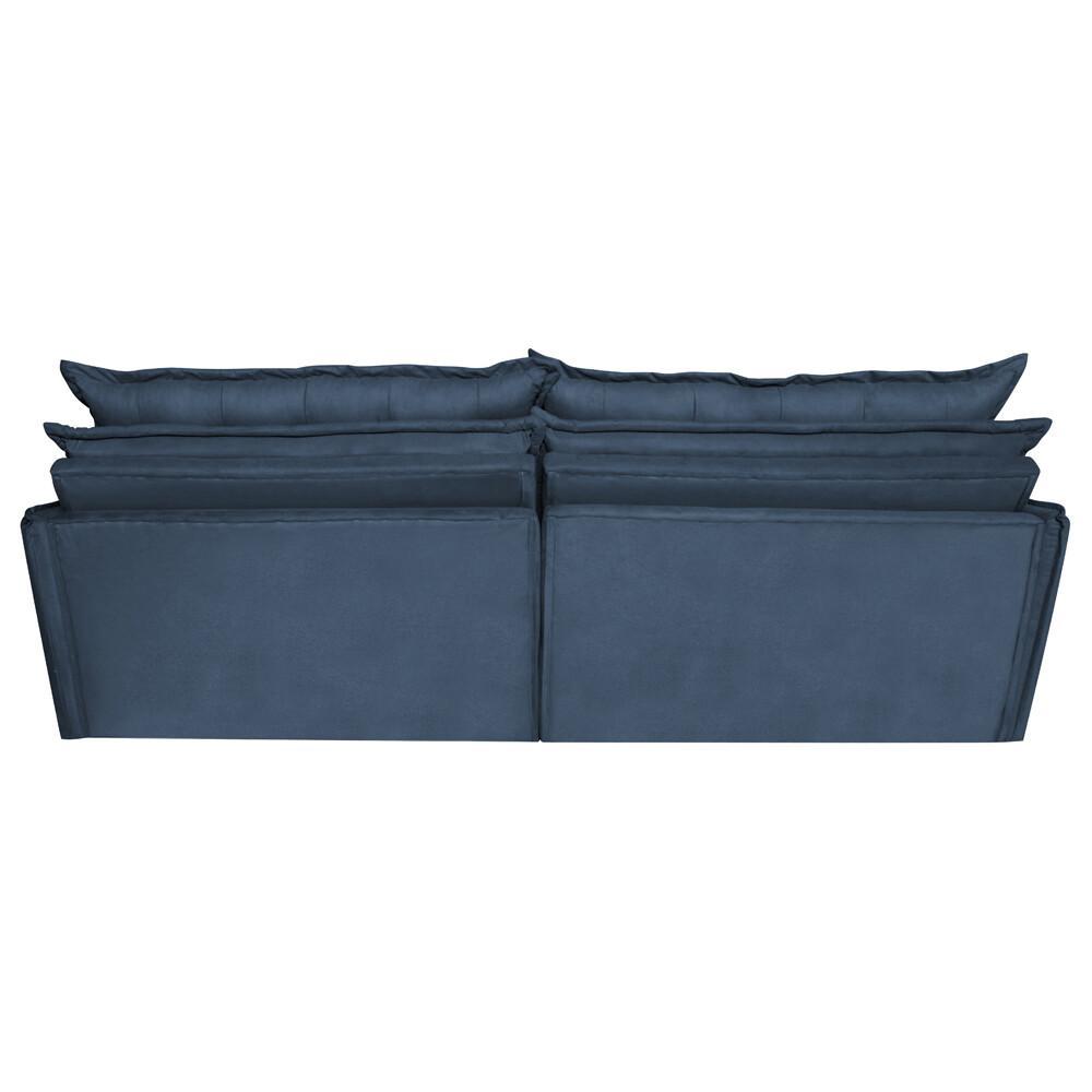 Sofá Sem Caixa Retrátil e Reclinável 1,55m Cama inBox Versátil Suede Velusoft Azul - 6