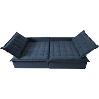 Sofá Sem Caixa Retrátil e Reclinável 1,95m Cama inBox Versátil Suede Velusoft Azul - 5