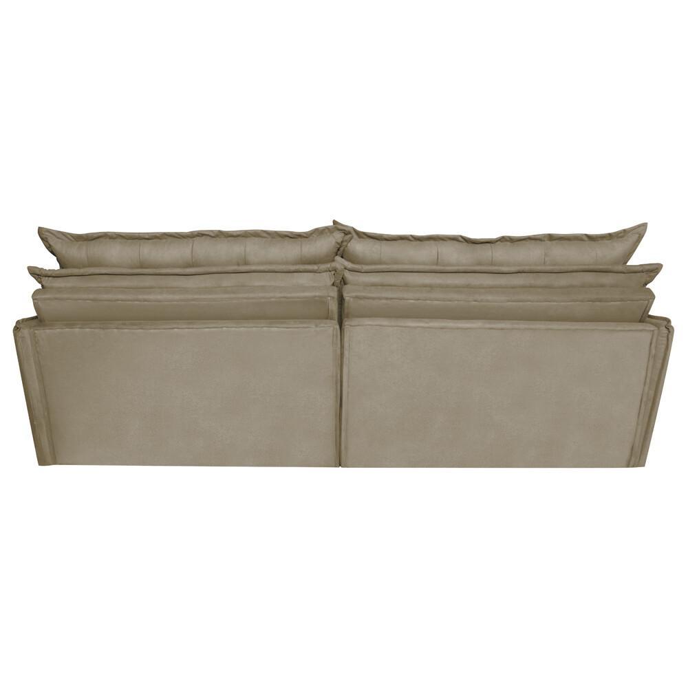 Sofá Sem Caixa Retrátil e Reclinável 1,95m Cama inBox Versátil Suede Velusoft Bege - 6