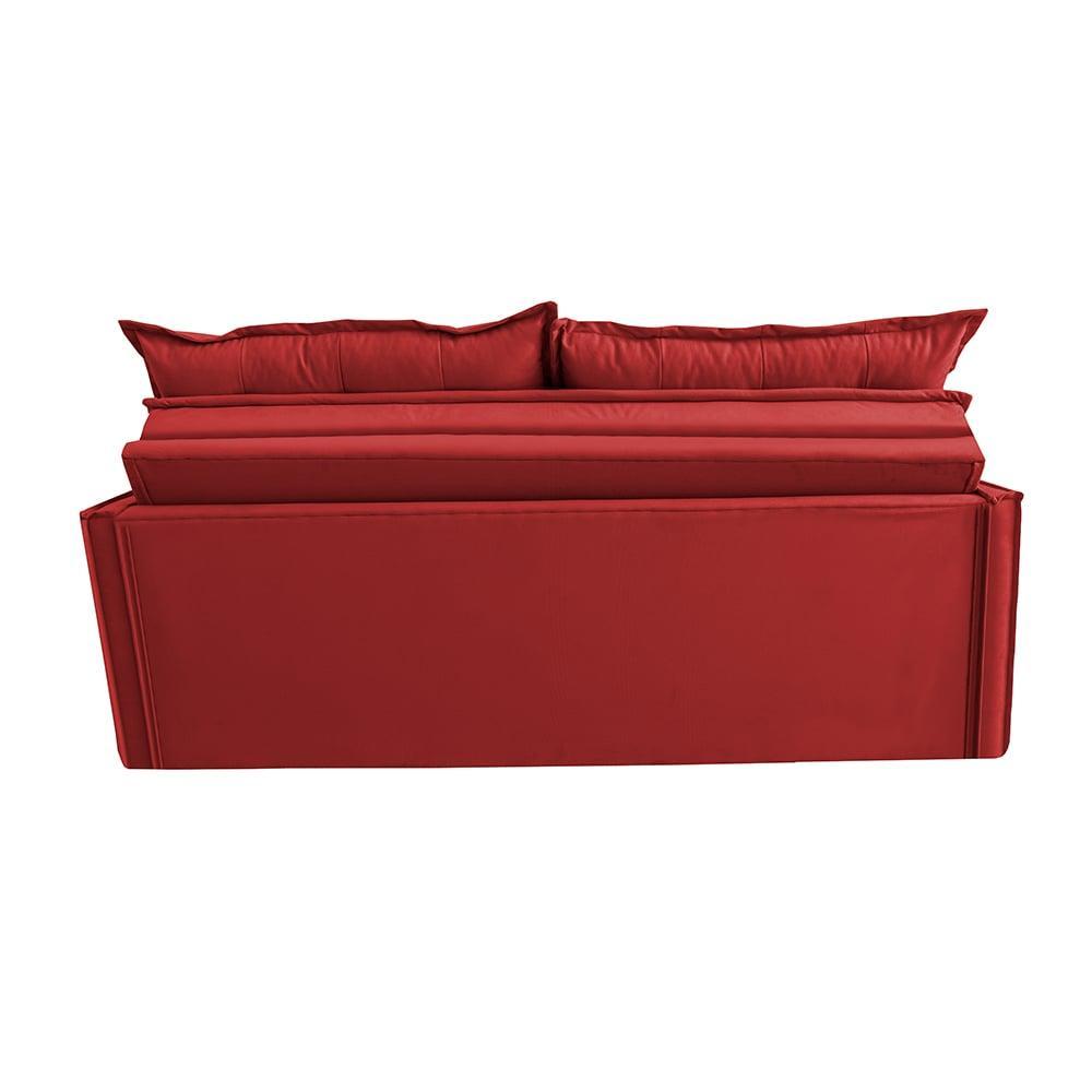 Sofá Sem Caixa Retrátil e Reclinável 1,85m Cama inBox Studio Suede Velusoft Vermelho - 6