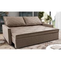 Sofá Sem Caixa Retrátil e Reclinável 1,85m Cama inBox Loft Linho Cinza Escuro - 1