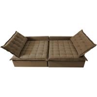 Sofá Sem Caixa Retrátil Reclinável 2,75m Cama inBox Versátil com Pillow Top e Molas Velusoft Castor - 5