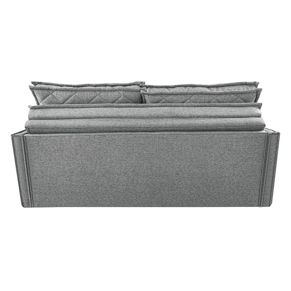 Sofá Sem Caixa Retrátil e Reclinável 1,85m Cama inBox Loft Linho Cinza Claro - 6