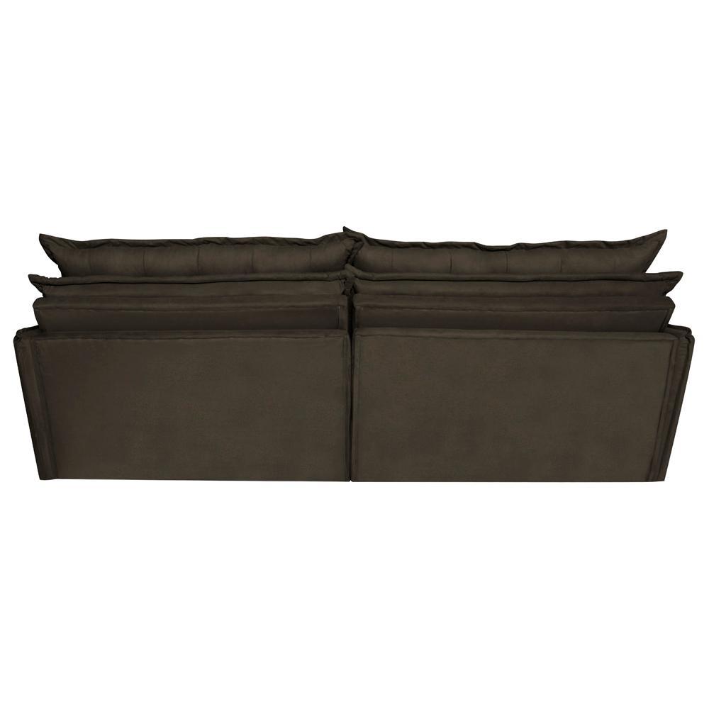 Sofá Sem Caixa Retrátil Reclinável 2,75m Cama inBox Versátil com Pillow Top e Molas Velusoft Café - 6