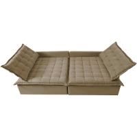 Sofá Sem Caixa Retrátil Reclinável 2,75m Cama inBox Versátil com Pillow Top e Molas Velusoft Bege - 5