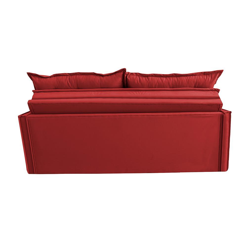 Sofá Sem Caixa Retrátil e Reclinável 1,65m Cama inBox Studio Suede Velusoft Vermelho - 6