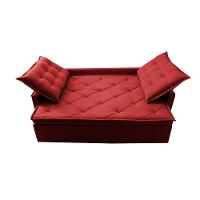 Sofá Sem Caixa Retrátil e Reclinável 1,65m Cama inBox Studio Suede Velusoft Vermelho - 5
