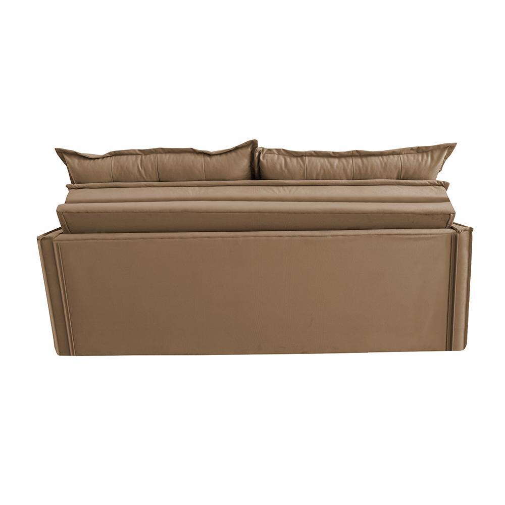 Sofá Sem Caixa Retrátil e Reclinável 1,65m Cama inBox Studio Suede Velusoft Castor - 6
