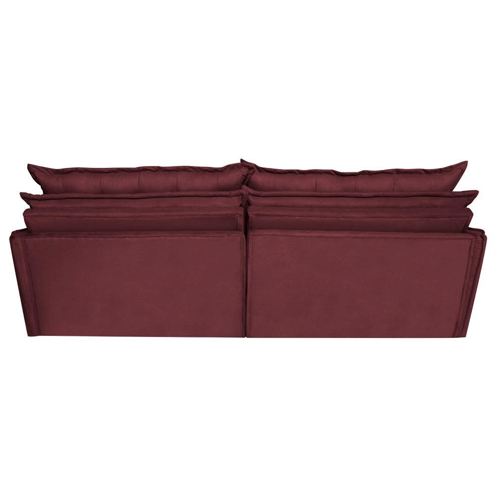 Sofá Sem Caixa Retrátil Reclinável 2,55m Cama inBox Versátil com Pillow Top e Molas Velusoft Vinho - 6