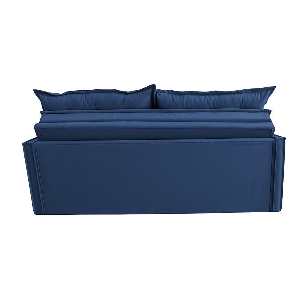 Sofá Sem Caixa Retrátil e Reclinável 1,65m Cama inBox Studio Suede Velusoft Azul - 6