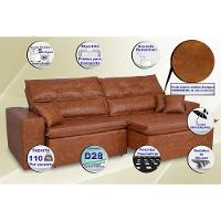 Sofá Tourino 2,02m Retrátil Reclinável, Molas e Pillow no Assento Tecido Courino Caramelo Cama InBox - 3