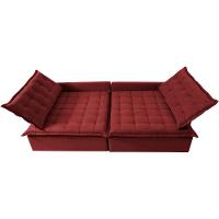 Sofá Sem Caixa Retrátil Reclinável 2,95m Cama inBox Versátil com Pillow Top e Molas Velusoft Vermelho - 5