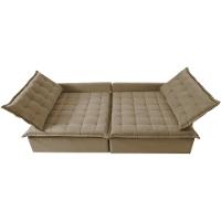 Sofá Sem Caixa Retrátil Reclinável 2,95m Cama inBox Versátil com Pillow Top e Molas Velusoft Bege - 5