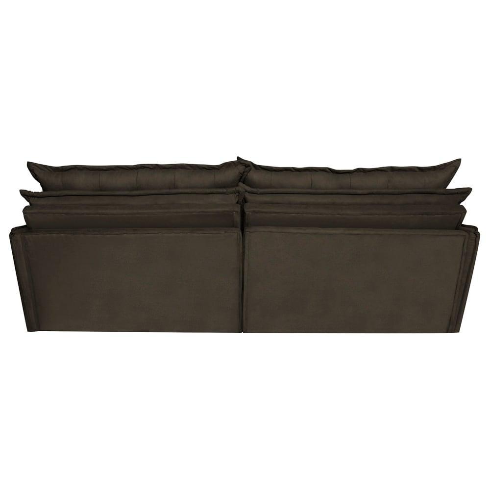 Sofá Sem Caixa Retrátil Reclinável 2,95m Cama inBox Versátil com Pillow Top e Molas Velusoft Café - 6