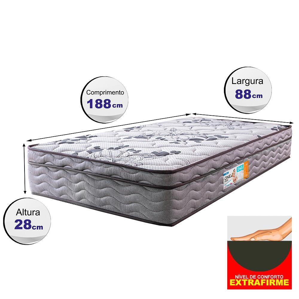 Colchão Solteiro OrtoFirm 88x188x28 One Face Espuma D45 Cinza - 2