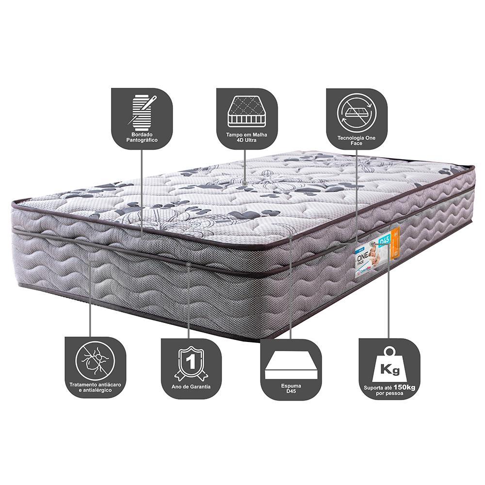 Colchão Solteiro OrtoFirm 88x188x28 One Face Espuma D45 Cinza - 3