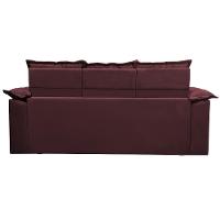 Conjunto de Sofá 3 e 2 Lugares Retrátil e Reclinável Cama inBox Compact 2,00x1,50m Velusoft Vinho - 6