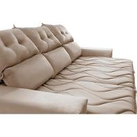 Conjunto de Sofá 3 e 2 Lugares Retrátil e Reclinável 2,00x1,50m Cama inBox Smal Suede Bege