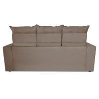 Conjunto de Sofá 3 e 2 Lugares Retrátil e Reclinável 2,00x1,50m Cama inBox Smal Suede Bege - 6