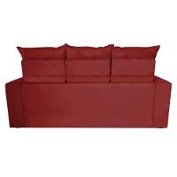 Conjunto de Sofá 3 e 2 Lugares Retrátil e Reclinável 2,00x1,50m Cama inBox Smal Suede Vermelho - 6