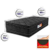 Colchão Solteiro OrtoFirm Black 88x188x32 Double Face Espuma D33 Preto - 2