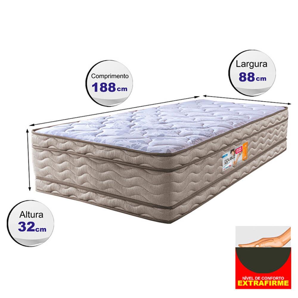 Colchão Solteiro OrtoFirm 88x188x32 Double Face Espuma D33 Dourado - 2