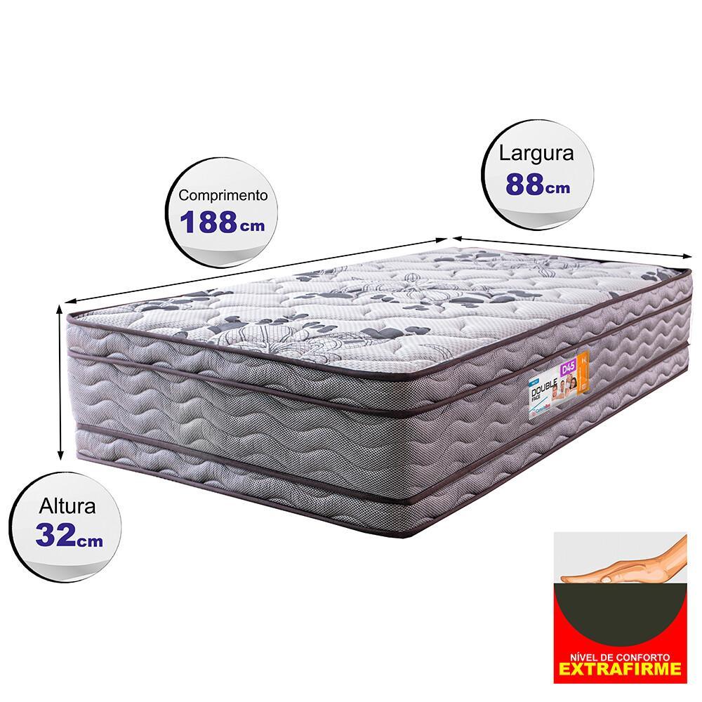 Colchão Solteiro OrtoFirm 88x188x32 Double Face Espuma D45 Cinza - 2