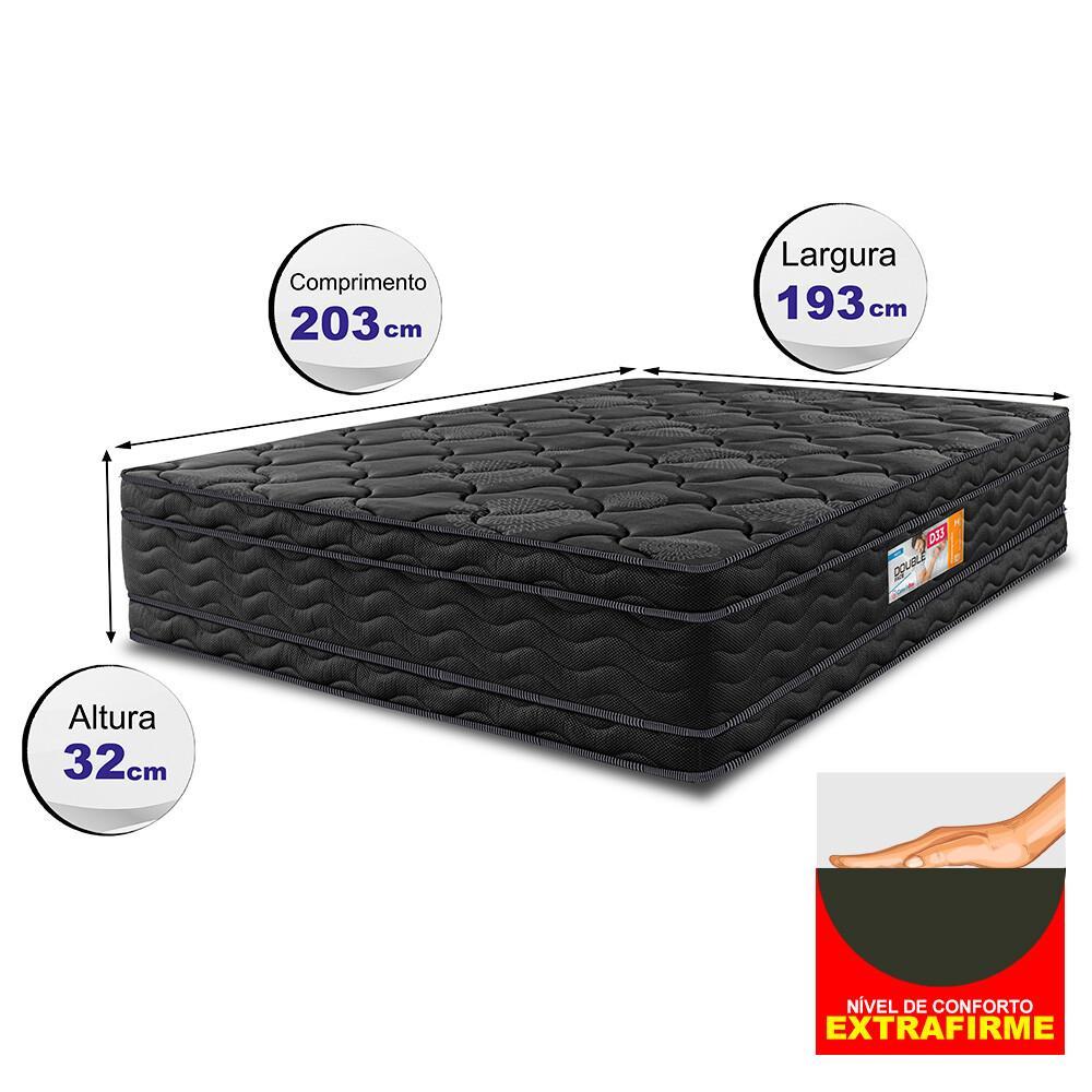 Colchão King OrtoFirm Black 193x203x32 Double Face Espuma D33 Preto - 2