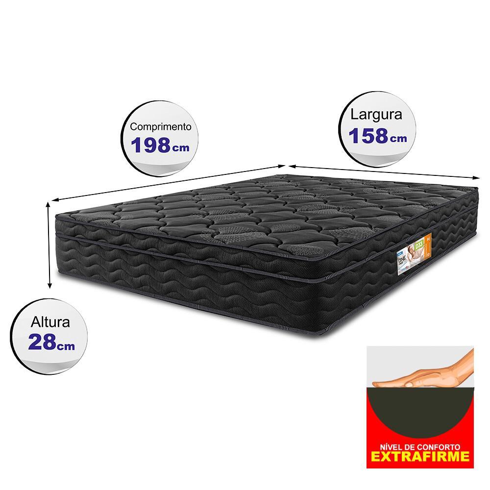 Colchão Queen OrtoFirm Black 158x198x28 One Face Espuma D33 Preto - 2