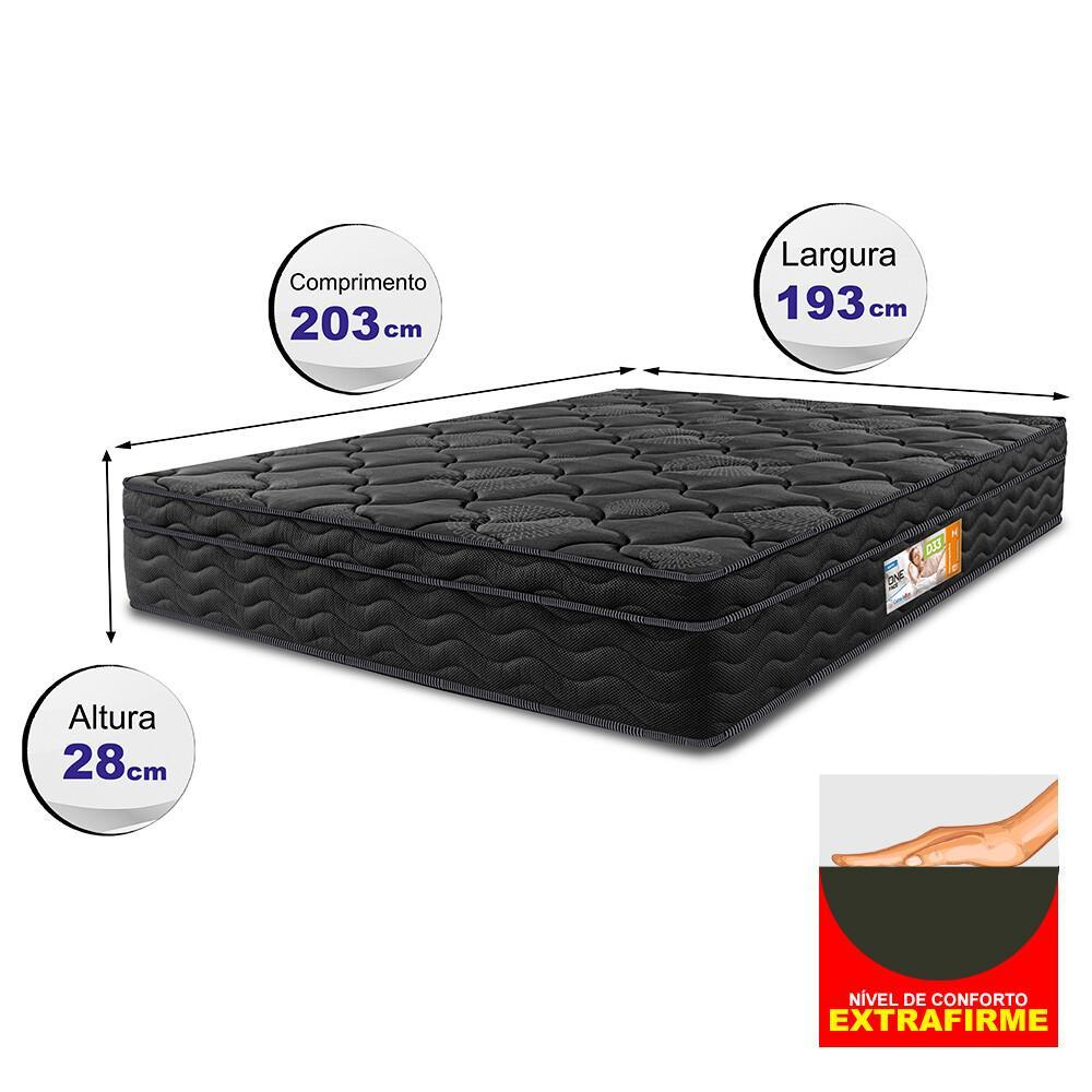 Colchão King OrtoFirm Black 193x203x28 One Face Espuma D33 Preto - 2