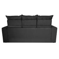 Conjunto de Sofá 3 e 2 Lugares Retrátil e Reclinável 2,00x1,50m Cama inBox Smal Suede Preto - 6