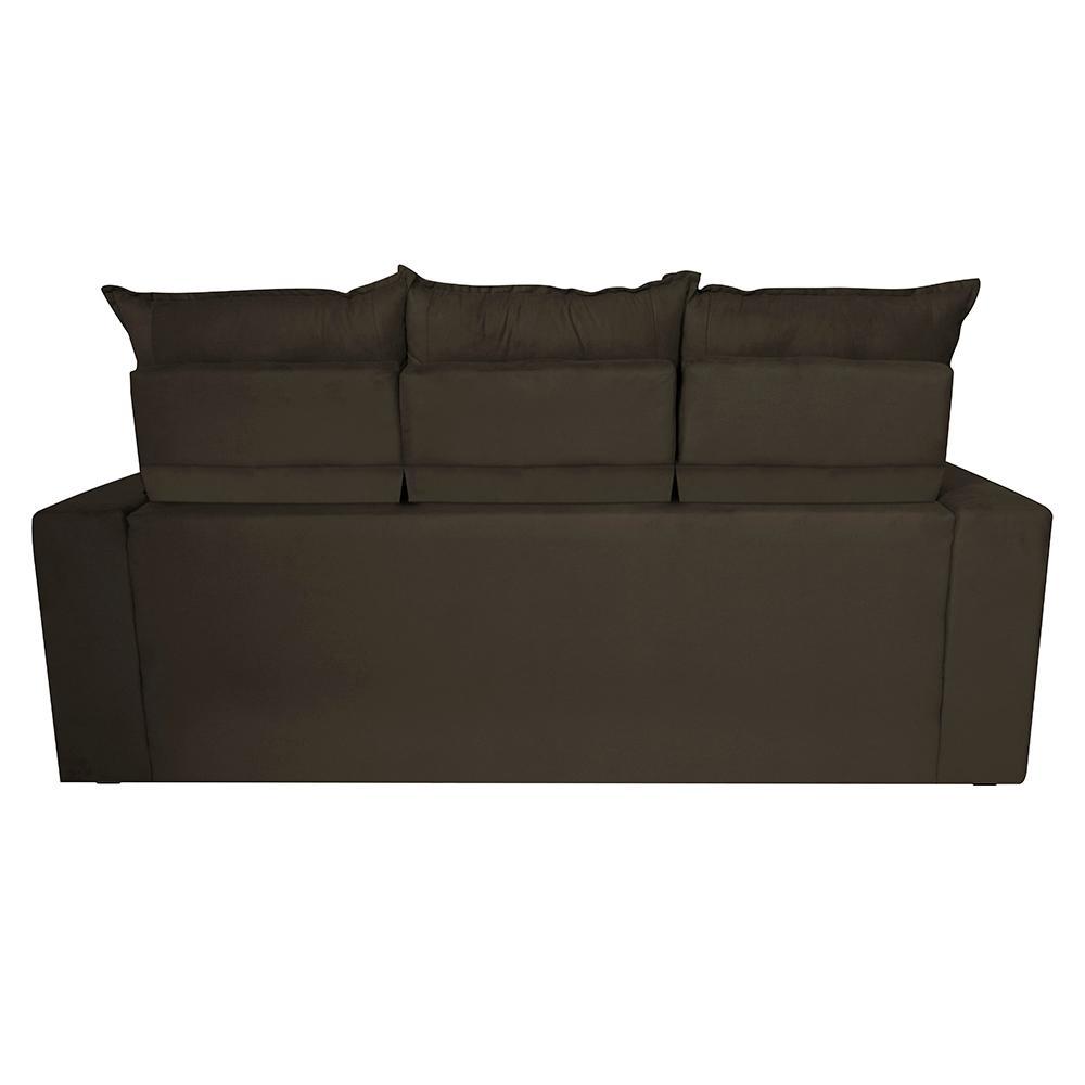 Conjunto de Sofá 3 e 2 Lugares Retrátil e Reclinável 2,00x1,50m Cama inBox Smal Suede Café - 6
