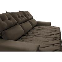 Conjunto de Sofá 3 e 2 Lugares Retrátil e Reclinável 2,00x1,50m Cama inBox Smal Suede Café
