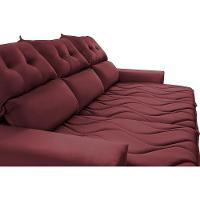 Conjunto de Sofá 3 e 2 Lugares Retrátil e Reclinável 2,00x1,50m Cama inBox Smal Suede Vinho