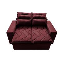 Conjunto de Sofá 3 e 2 Lugares Retrátil e Reclinável 2,00x1,50m Cama inBox Smal Suede Vinho - 5