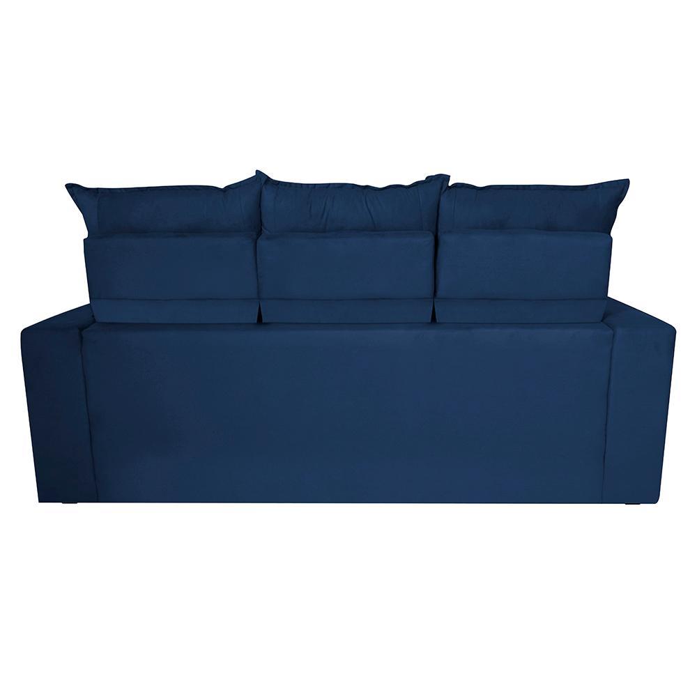 Conjunto de Sofá 3 e 2 Lugares Retrátil e Reclinável 2,00x1,50m Cama inBox Smal Suede Azul - 6