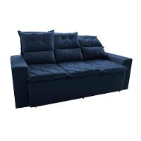 Conjunto de Sofá 3 e 2 Lugares Retrátil e Reclinável 2,00x1,50m Cama inBox Smal Suede Azul - 8
