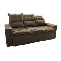 Conjunto de Sofá 3 e 2 Lugares Retrátil e Reclinável 2,00x1,50m Cama inBox Smal Suede Castor - 8
