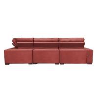 Sofa de Canto Retrátil e Reclinável com Molas Cama inBox Austin 3,45X2,44 ou 2,44X3,45 Suede Velusoft Vermelho - 6