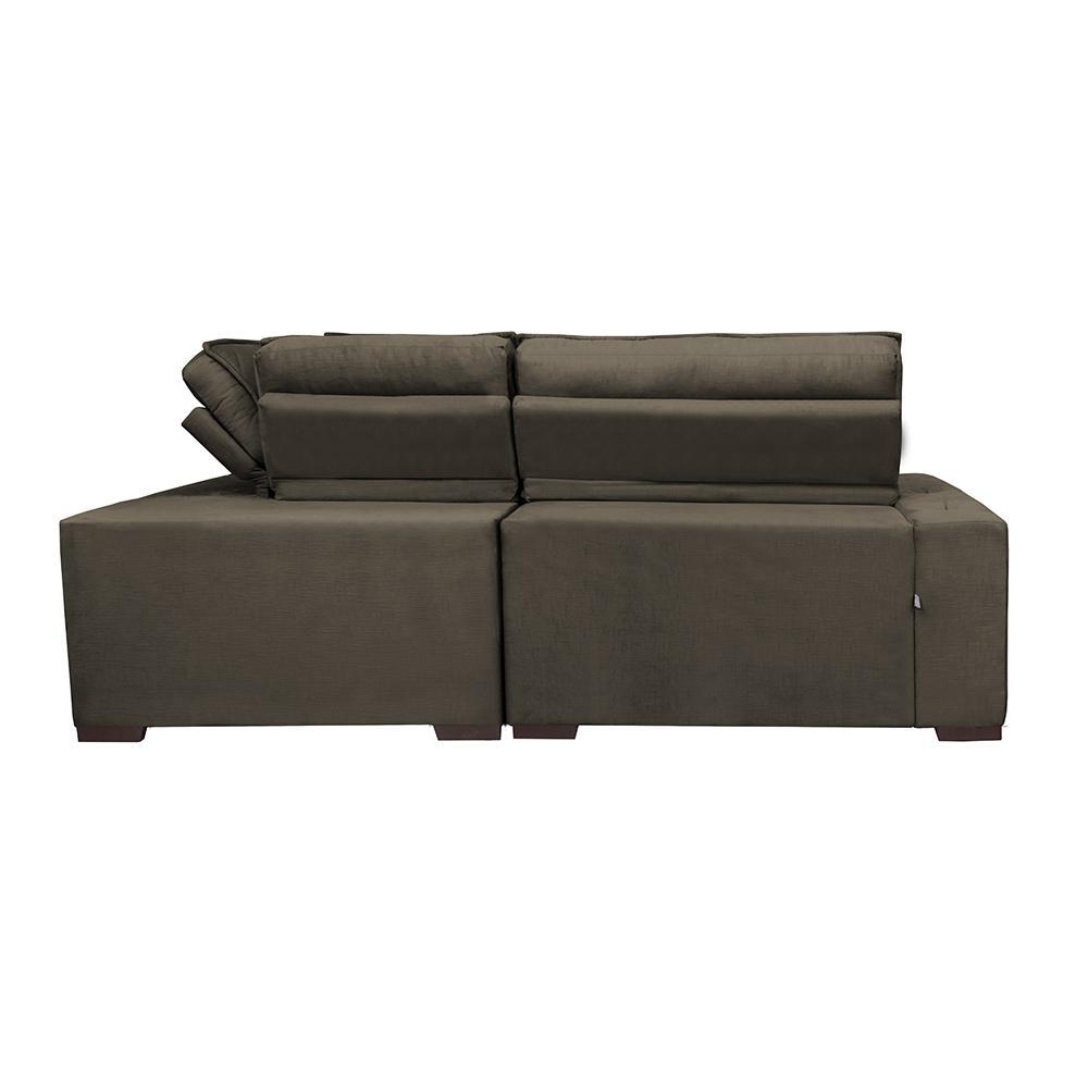 Sofa de Canto Retrátil e Reclinável com Molas Cama inBox Austin 2,20m x 2,20m Suede Velusoft Café - 6