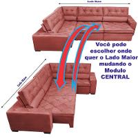 Sofa de Canto Retrátil e Reclinável com Molas Cama inBox Austin 3,85X2,64 ou 2,64X3,85 Suede Velusoft Vermelho - 5