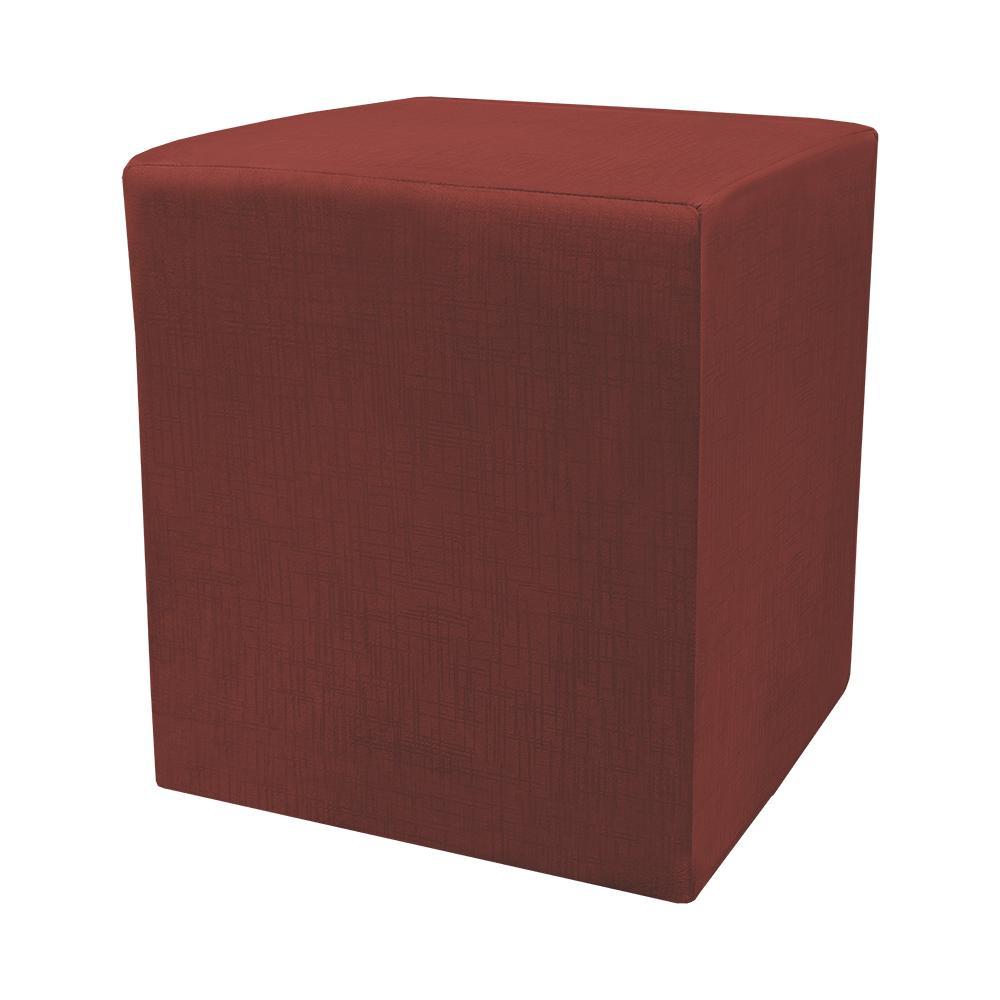 Puff Zelda Quadrado Multiuso 43x43x43cm Tecido Suede Vermelho - 1
