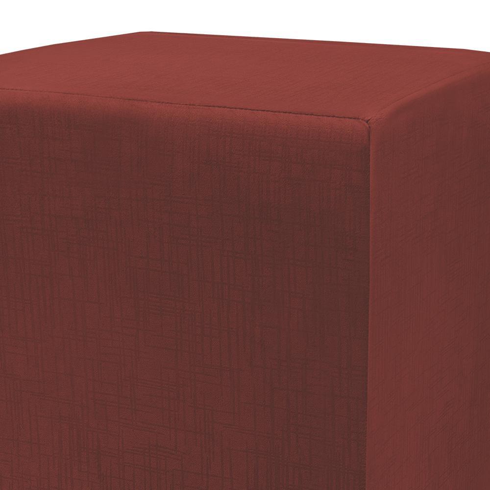 Puff Zelda Quadrado Multiuso 43x43x43cm Tecido Suede Vermelho - 2