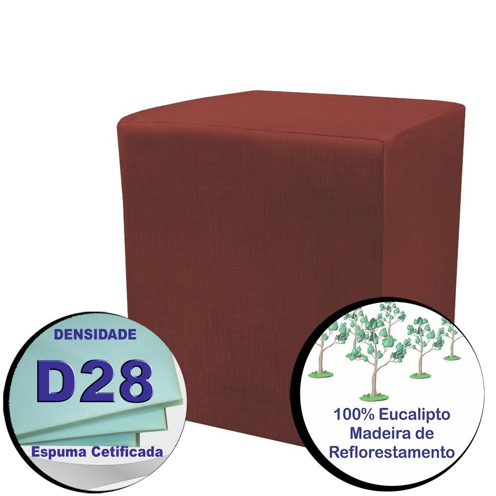 Puff Zelda Quadrado Multiuso 43x43x43cm Tecido Suede Vermelho - 3