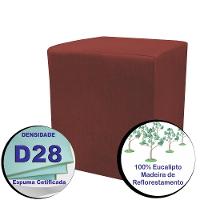 Puff Zelda Quadrado Multiuso 43x43x43cm Tecido Suede Vermelho - 3