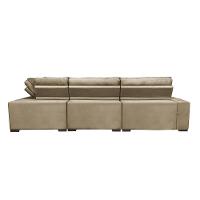Sofa de Canto Retrátil e Reclinável com Molas Cama inBox Austin 3,85X2,64 ou 2,64X3,85 Suede Velusoft Castor - 6