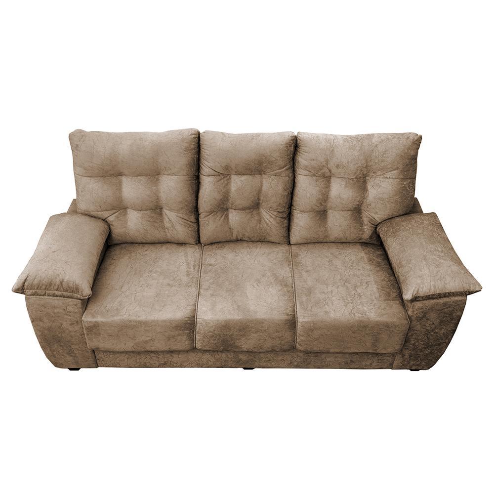 Luxemburgo 3 lugares 2,02m Tecido suede Castor - 5